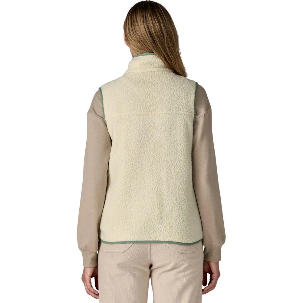 Patagonia Women's Retro Pile Fleece Vest (Natural w/Ellwood Green) - Image 3