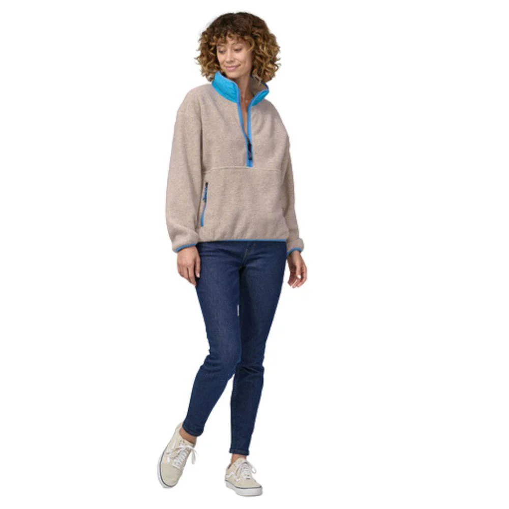 Patagonia Women's Synchilla Fleece Marsupial (Oatmeal Heather w/Blue Bird) - Image 4