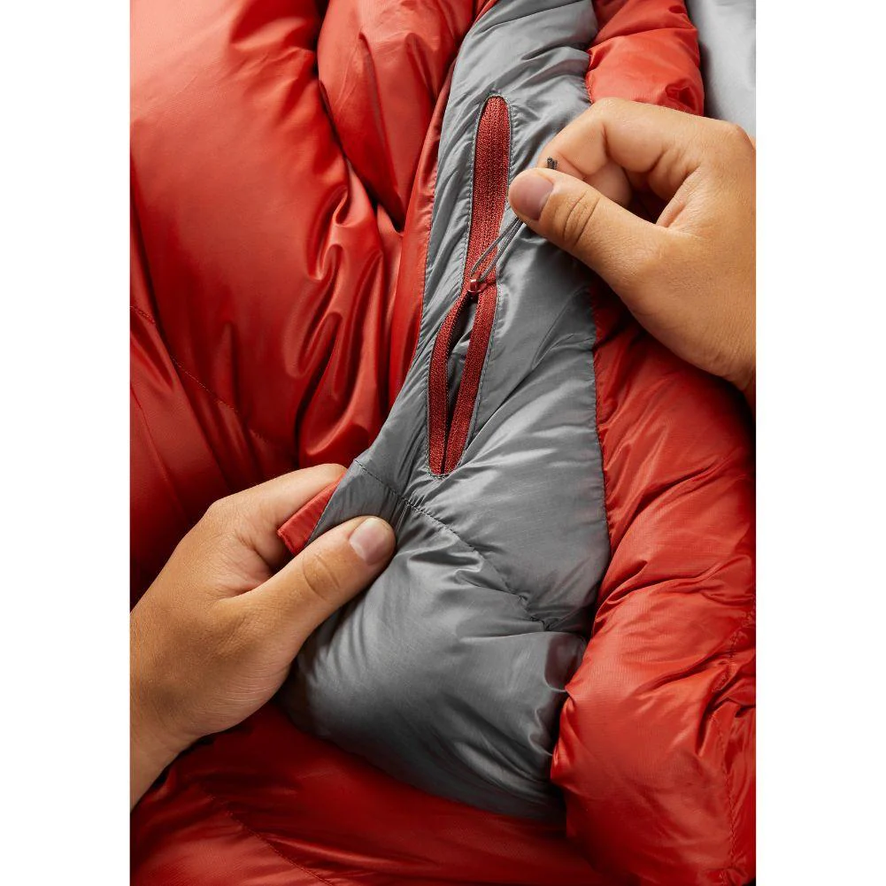Rab Alpine 600 Down Left Zip Sleeping Bag - Regular (Red Clay) - Image 9