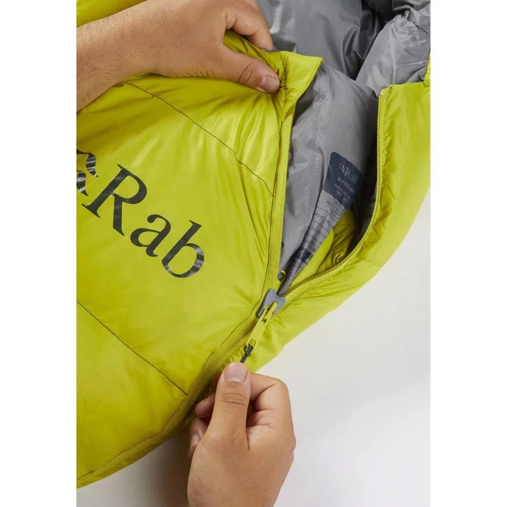 Rab Alpine 800 Down Left Zip Sleeping Bag - Regular (Zest) - Image 5