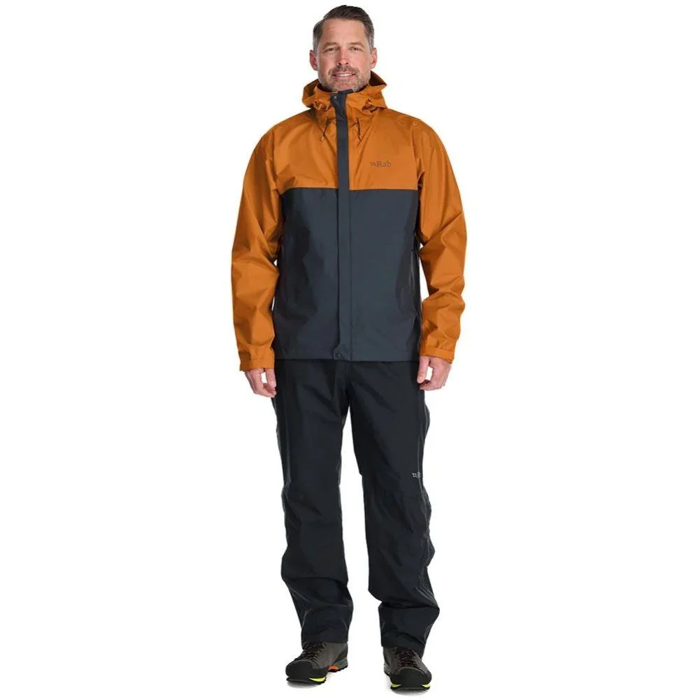 RAB Men's Downpour Eco Waterproof Jacket (Marmalade/Beluga) - Image 2