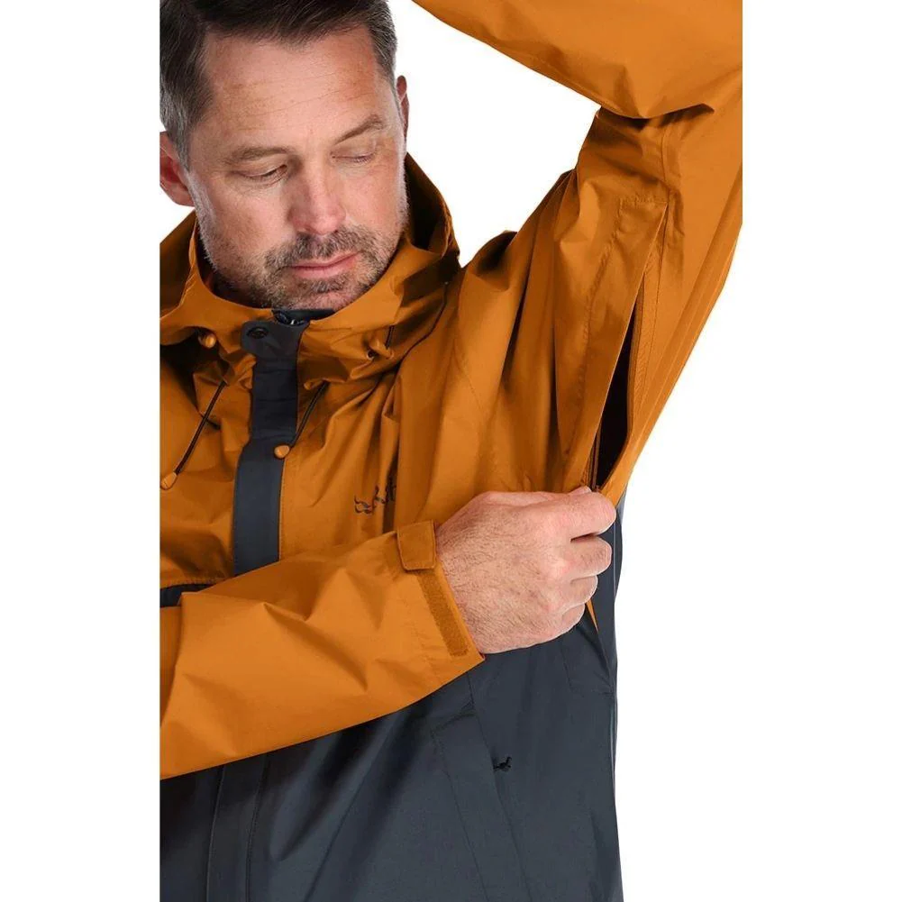 RAB Men's Downpour Eco Waterproof Jacket (Marmalade/Beluga) - Image 6