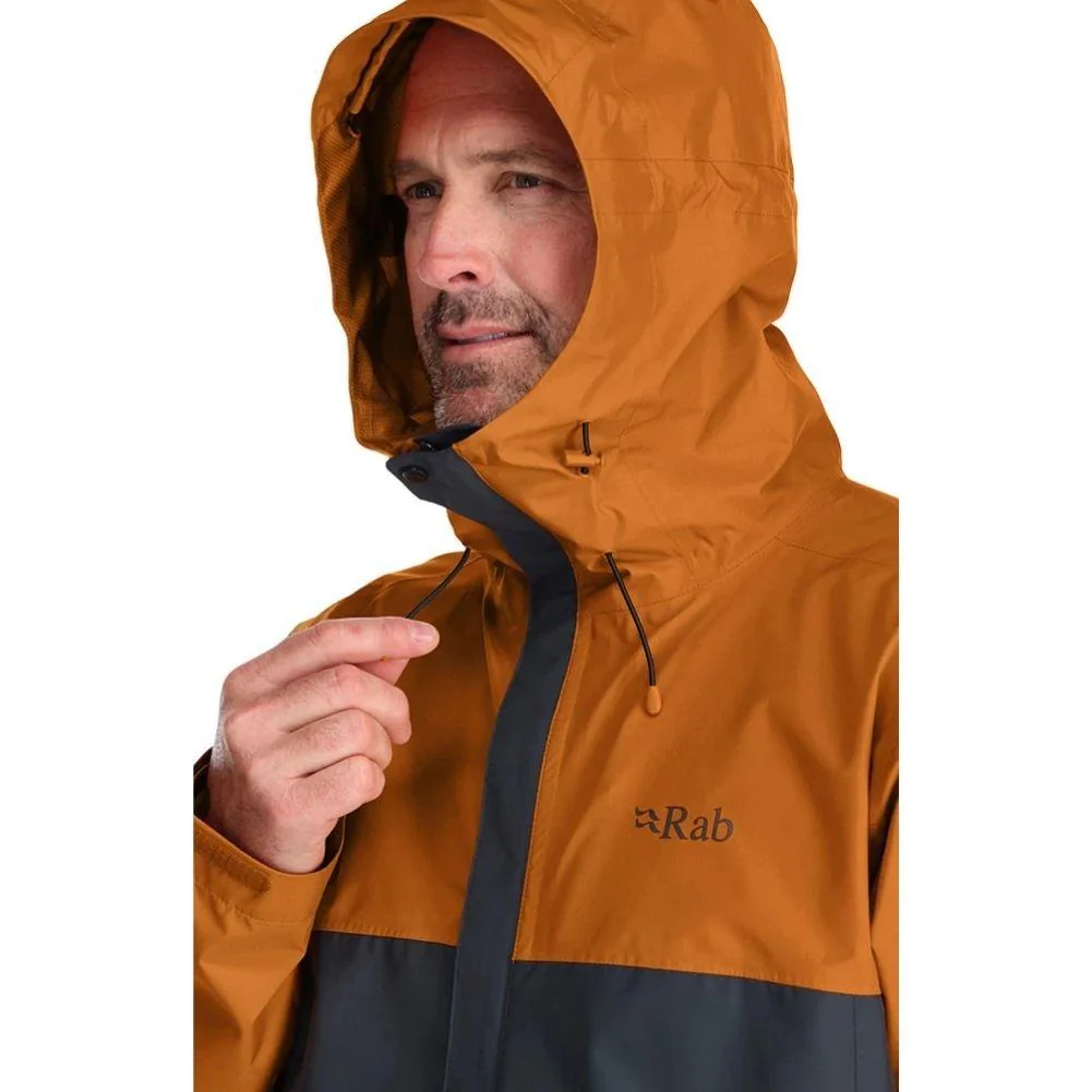 RAB Men's Downpour Eco Waterproof Jacket (Marmalade/Beluga) - Image 8