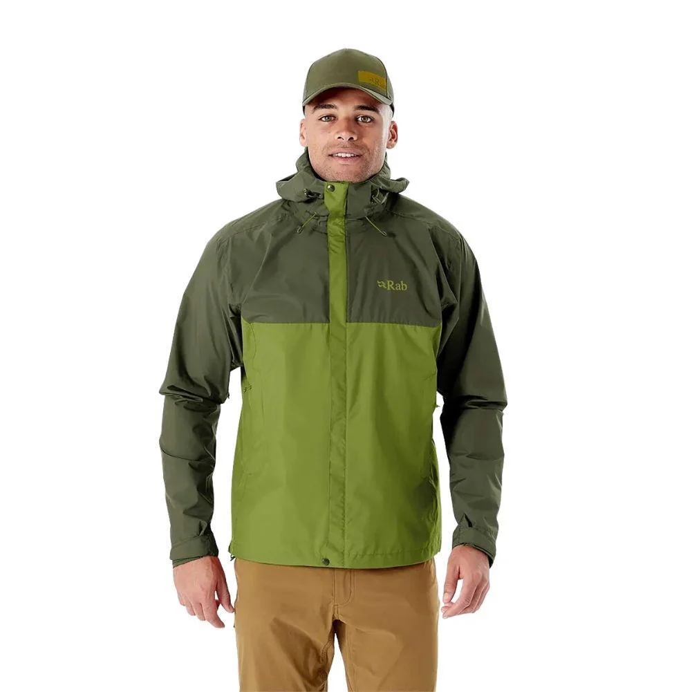 RAB Men's Downpour Eco Jacket (Army/Aspen Green) - Image 4