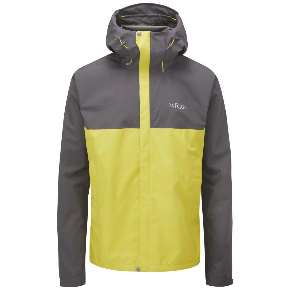 RAB Men's Downpour Eco Waterproof Jacket (Graphene/Zest)