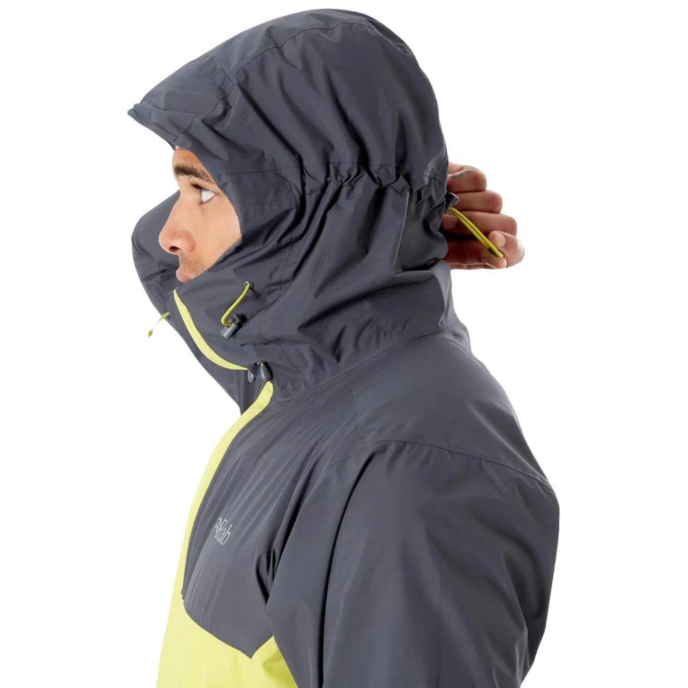 RAB Men's Downpour Eco Waterproof Jacket (Graphene/Zest) - Image 10
