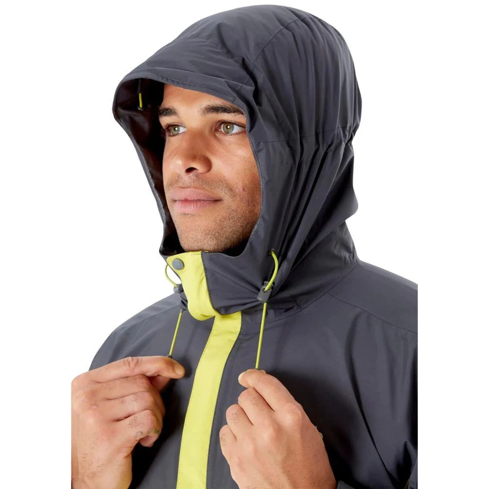 RAB Men's Downpour Eco Waterproof Jacket (Graphene/Zest) - Image 11