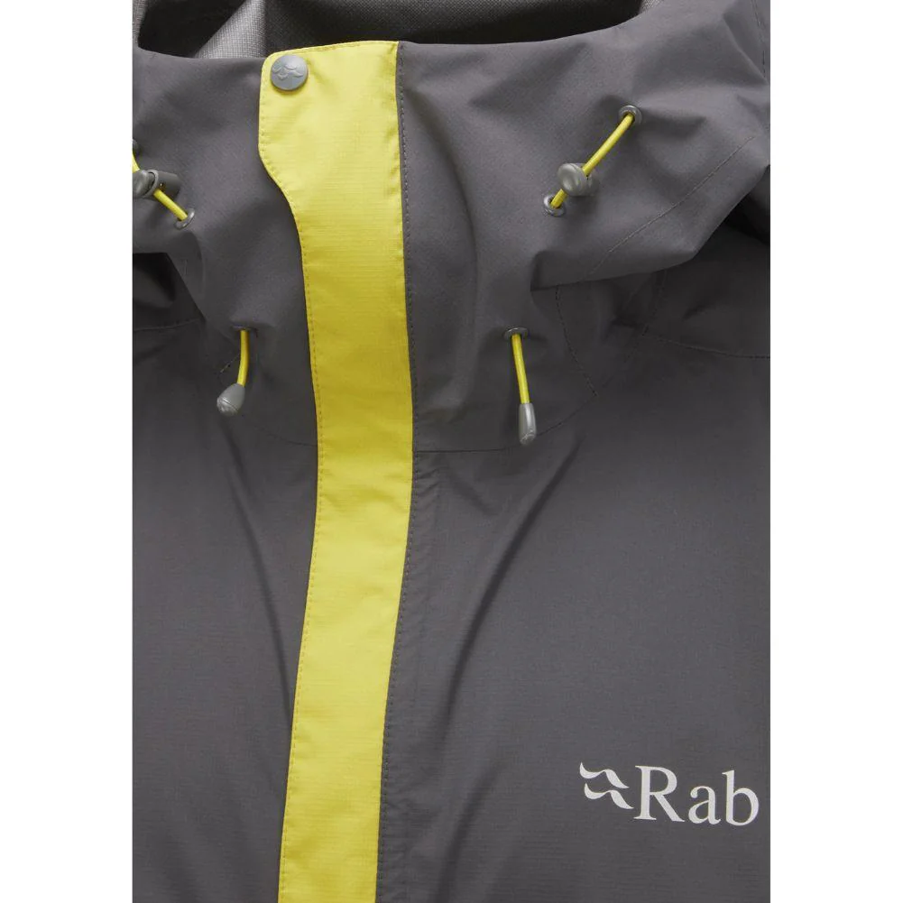 RAB Men's Downpour Eco Waterproof Jacket (Graphene/Zest) - Image 6
