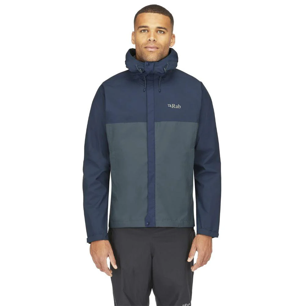 RAB Men's Downpour Eco Waterproof Jacket (Tempest Blue/Orion Blue) - Image 3