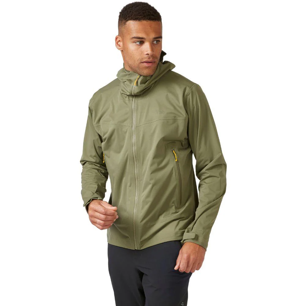Rab Men's Downpour Light Waterproof Jacket (Light Khaki) - Image 8