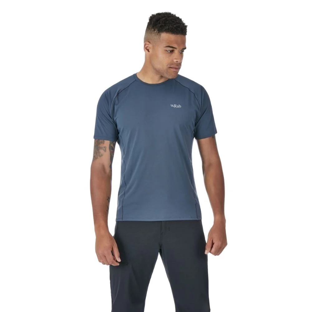 Rab Men's Force Short Sleeve Tee Technical Baselayer - Steel - Image 2