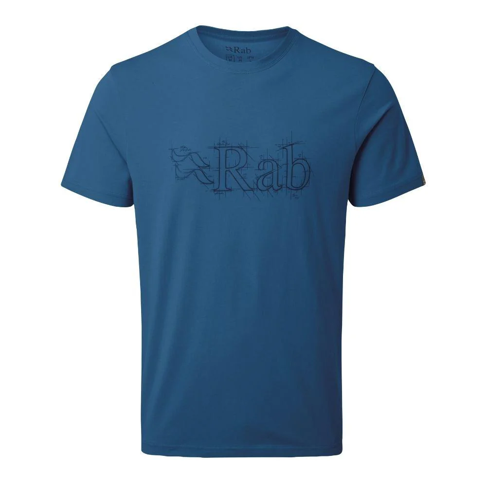 Rab Men's Stance Sketch Organic Cotton Tee (Denim) - Image 5