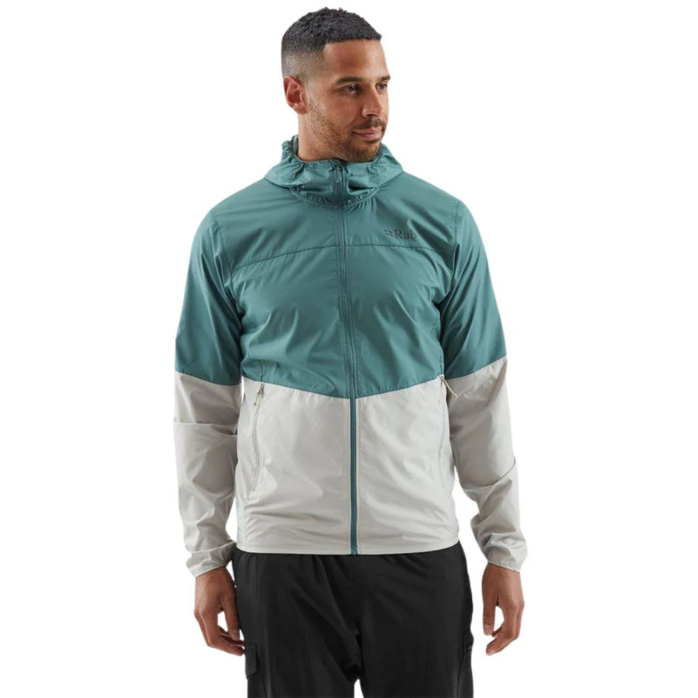 Rab Men's Windgather Hooded Jacket (Sage/Pebble) - Image 3