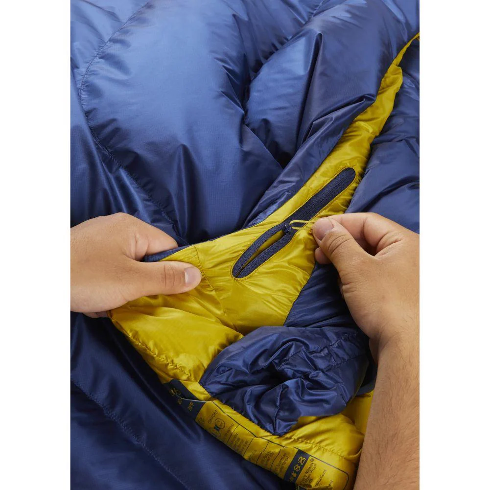 Rab Neutrino 400 Down Left Zip Sleeping Bag - Regular Wide (Nightfall Blue) - Image 8