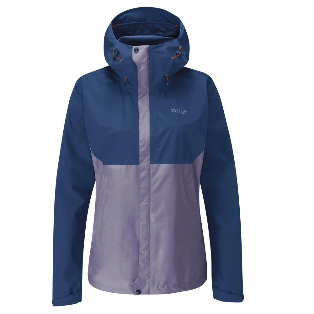 Rab Women's Downpour Eco Waterproof Jacket (Patriot Blue/Purple Sage)