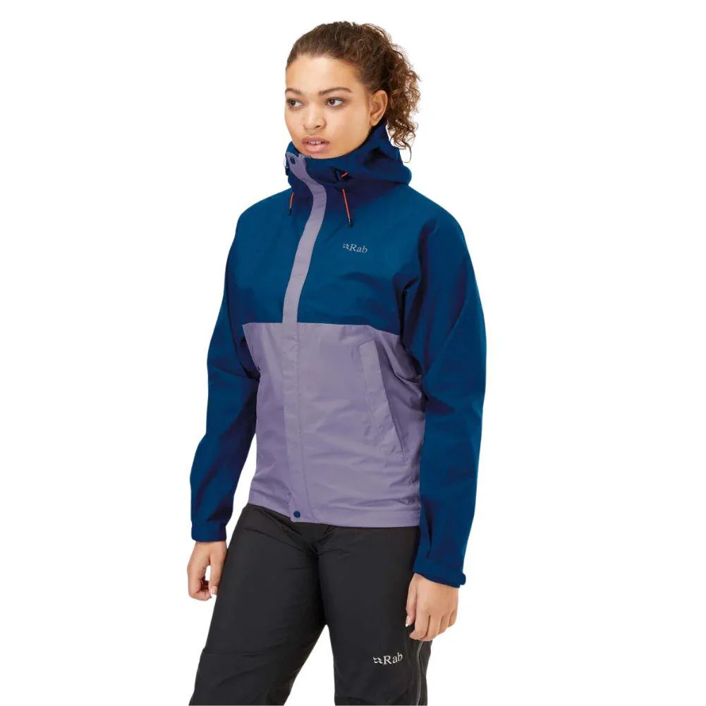 Rab Women's Downpour Eco Waterproof Jacket (Patriot Blue/Purple Sage) - Image 2