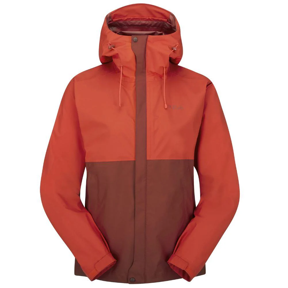 Rab Womens Downpour Eco Waterproof Jacket (Red Grapefruit/Tuscan Red)