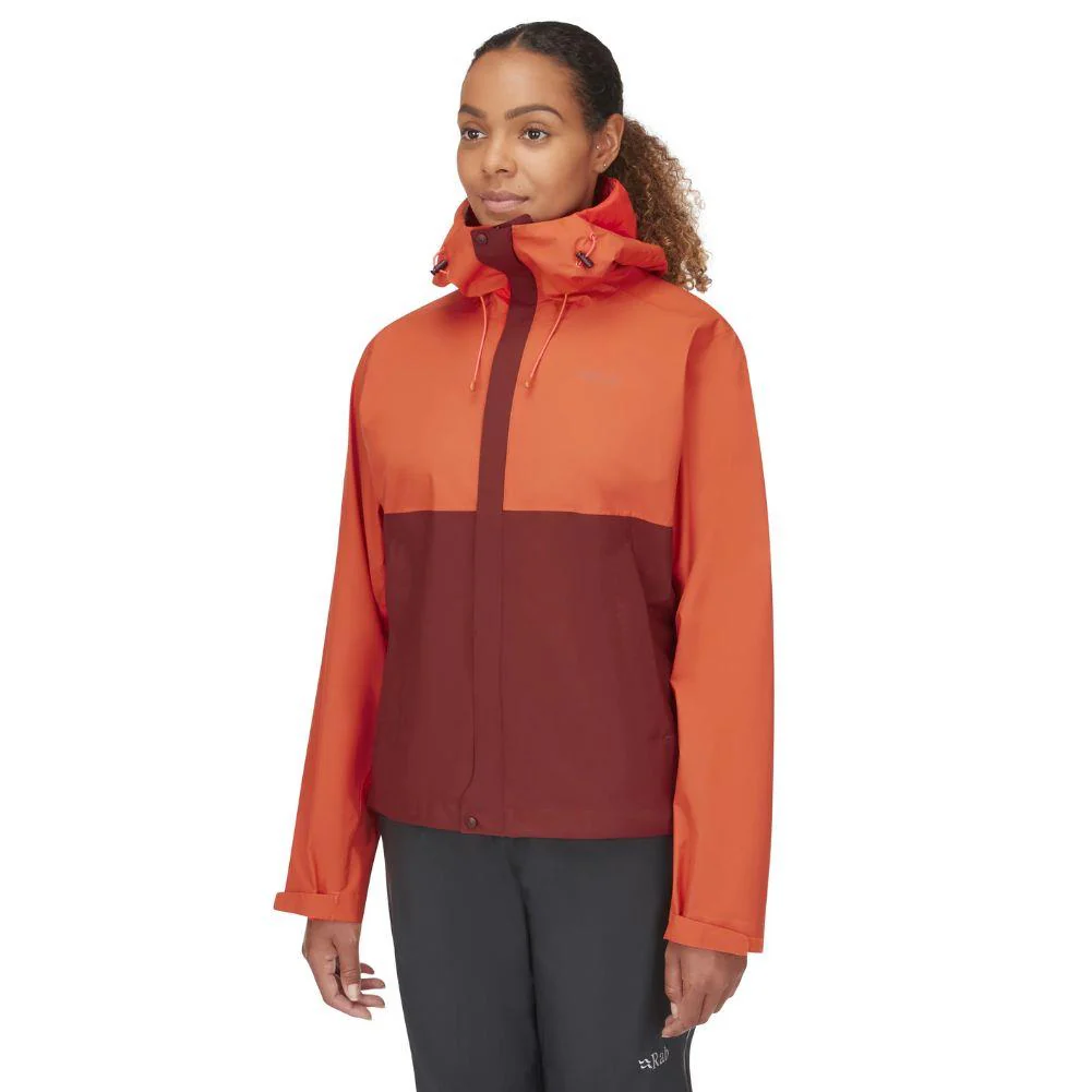 Rab Womens Downpour Eco Waterproof Jacket (Red Grapefruit/Tuscan Red) - Image 4