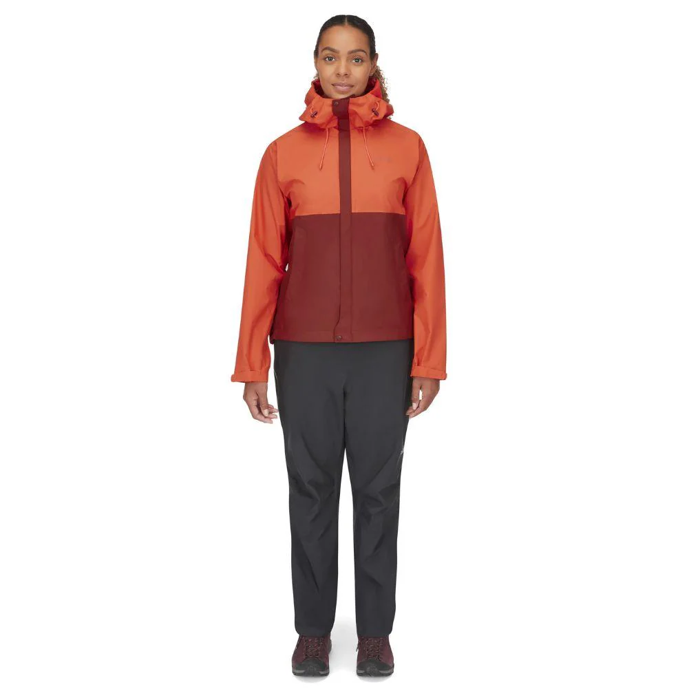 Rab Womens Downpour Eco Waterproof Jacket (Red Grapefruit/Tuscan Red) - Image 6