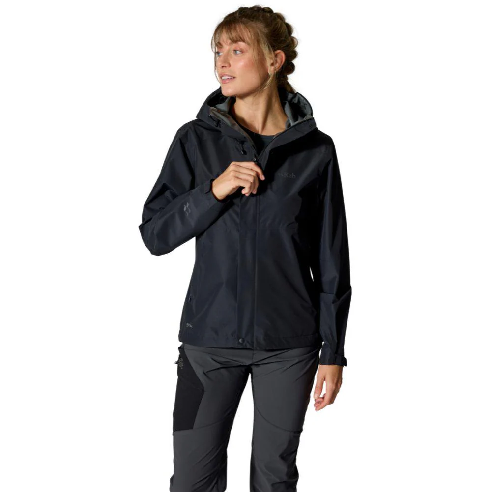 Rab Women's Downpour Waterproof Jacket (Black) - Image 11