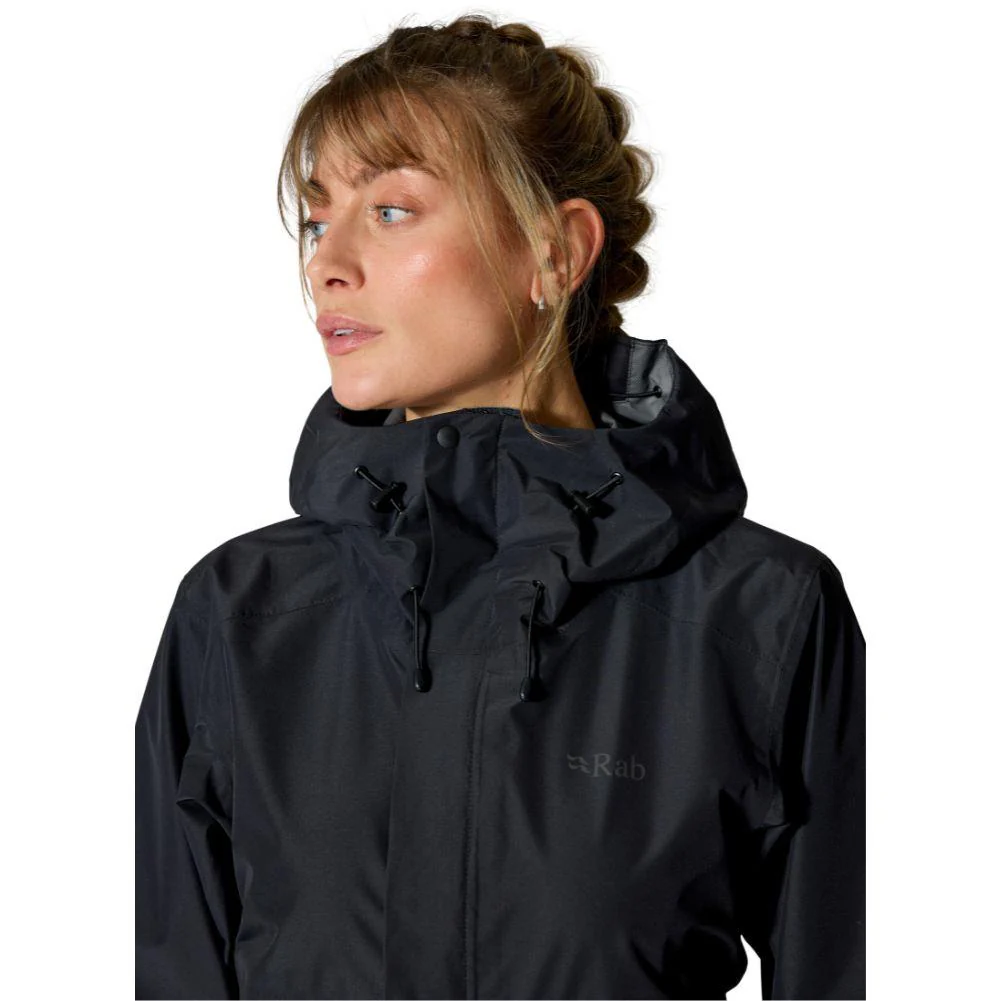 Rab Women's Downpour Waterproof Jacket (Black) - Image 3