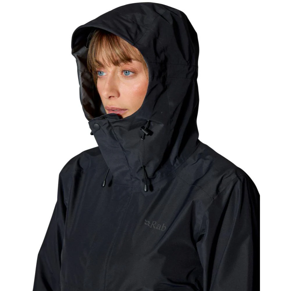 Rab Women's Downpour Waterproof Jacket (Black) - Image 4