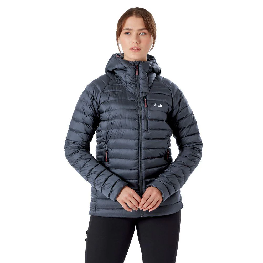 Rab Women's Microlight Alpine Long Down Jacket (Steel) - Image 2