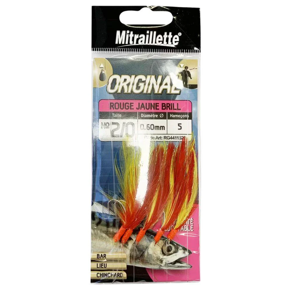 Ragot Mitraillette Original 2/0 Fishing Feather (Red Bright/Yellow)