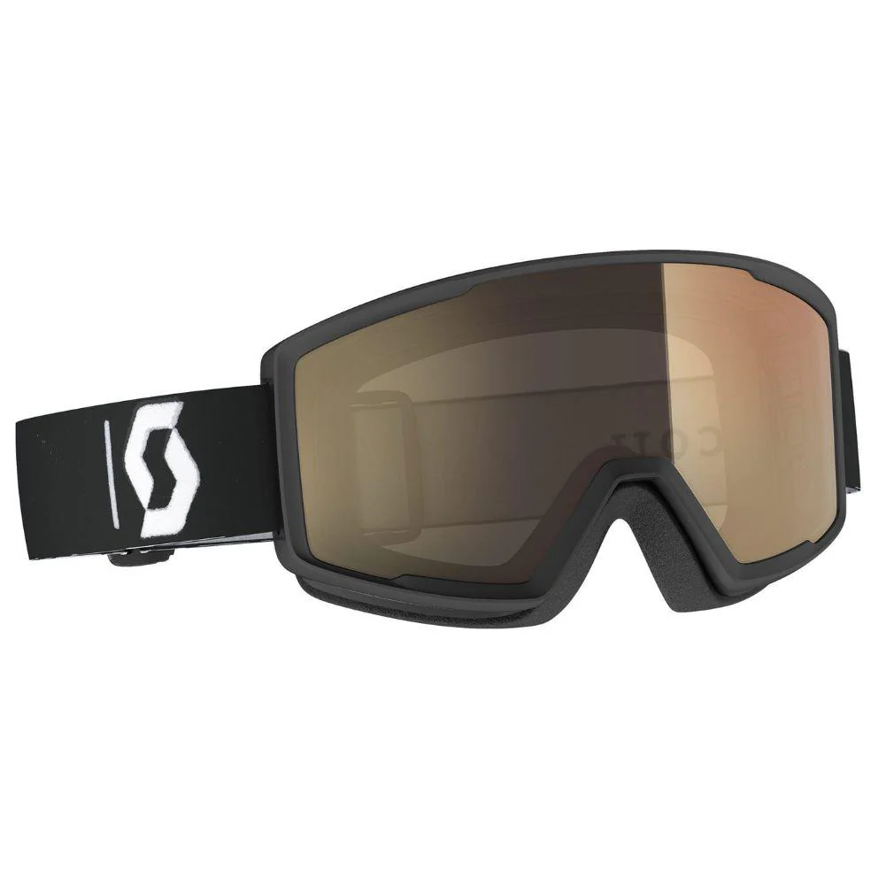 Scott Factor Pro Light Sensitive Snow Sports Goggle (Black/White - Light sensitive bronze chrome)