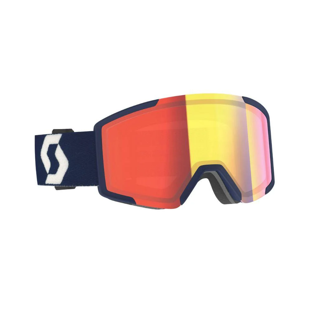 Scott Shield Snow Sports Goggles + Extra Lens (Retro Blue Enhancer Red Chrome)