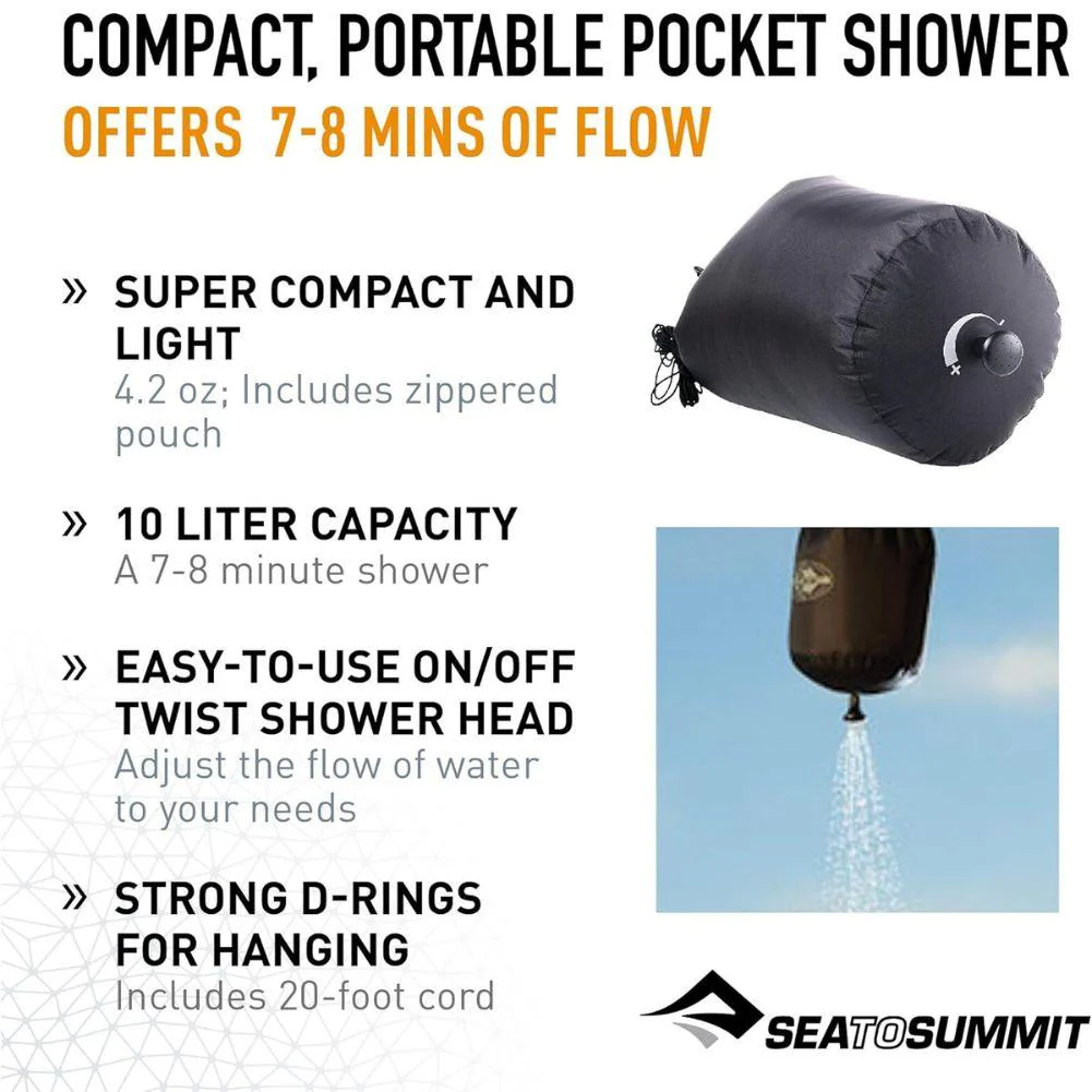 Sea To Summit 10L Pocket Shower (Black) - Image 4