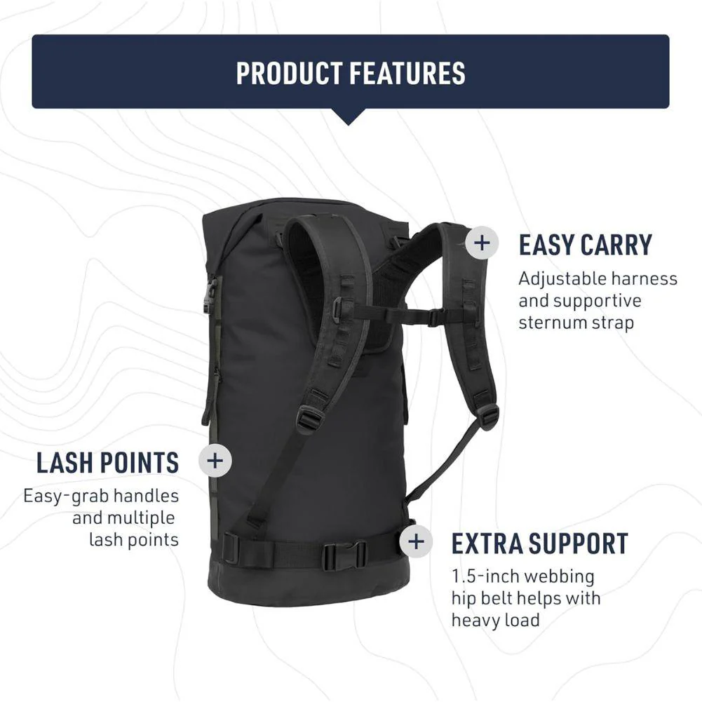 Sea to Summit Big River Dry 75L Backpack (Jet Black) - Image 3