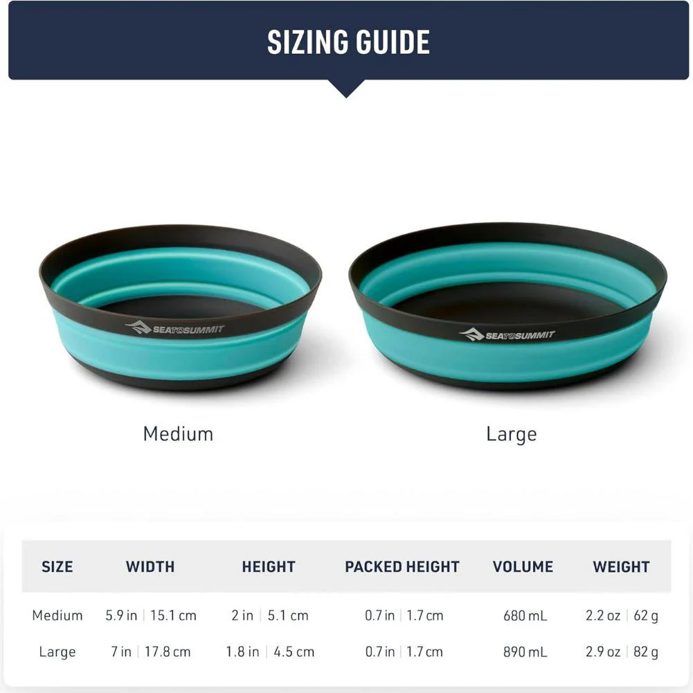Sea to Summit Frontier UL Collapsible Bowl - Medium (Aqua Sea Blue) - Image 6