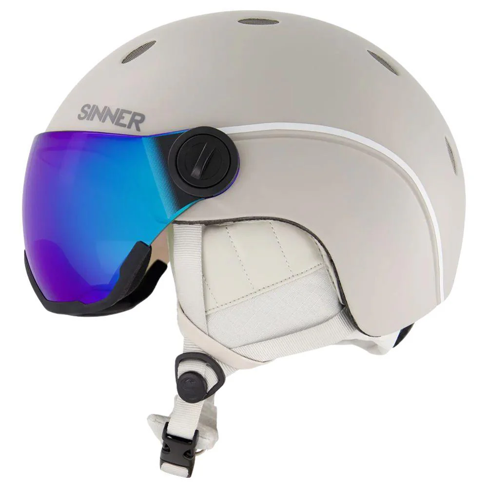 Sinner Titan Visor Snow Sports Helmet (Matte Grey/Blue) - Image 3