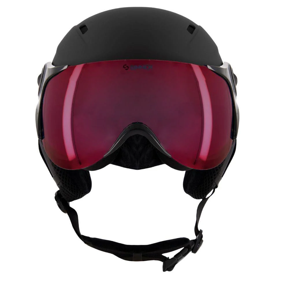 Sinner Typhoon Visor Snow Sports Helmet (Matte Black/Red) - Cat 2 - Image 2
