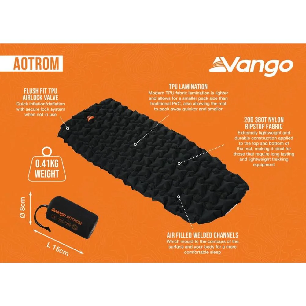 Vango Aotrom 5 Lightweight Sleep Mat - Standard (Anthracite) - Image 3