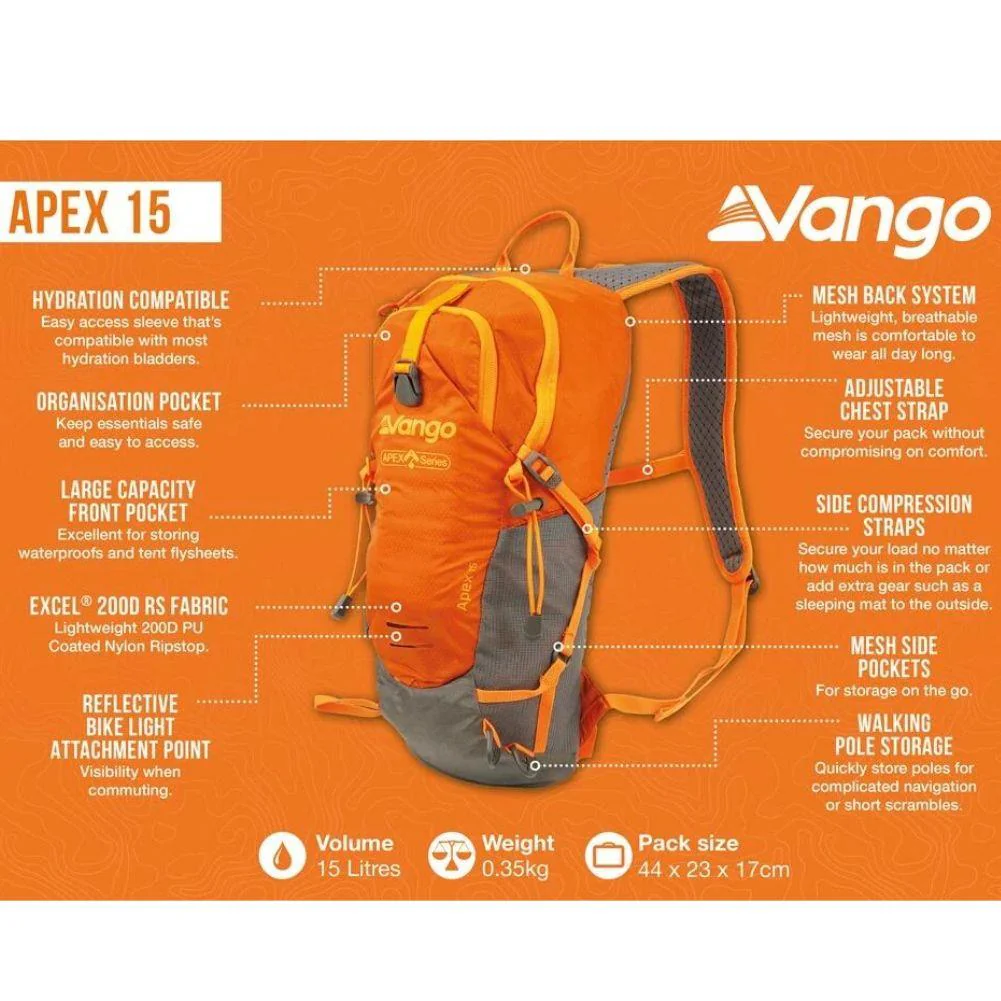 Vango Apex 15L Day Pack (Harissa) - Image 2