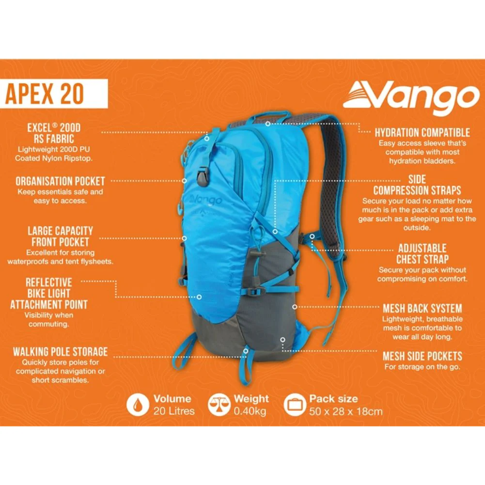 Vango Apex 20L Rucksack (Atom Blue) - Image 4