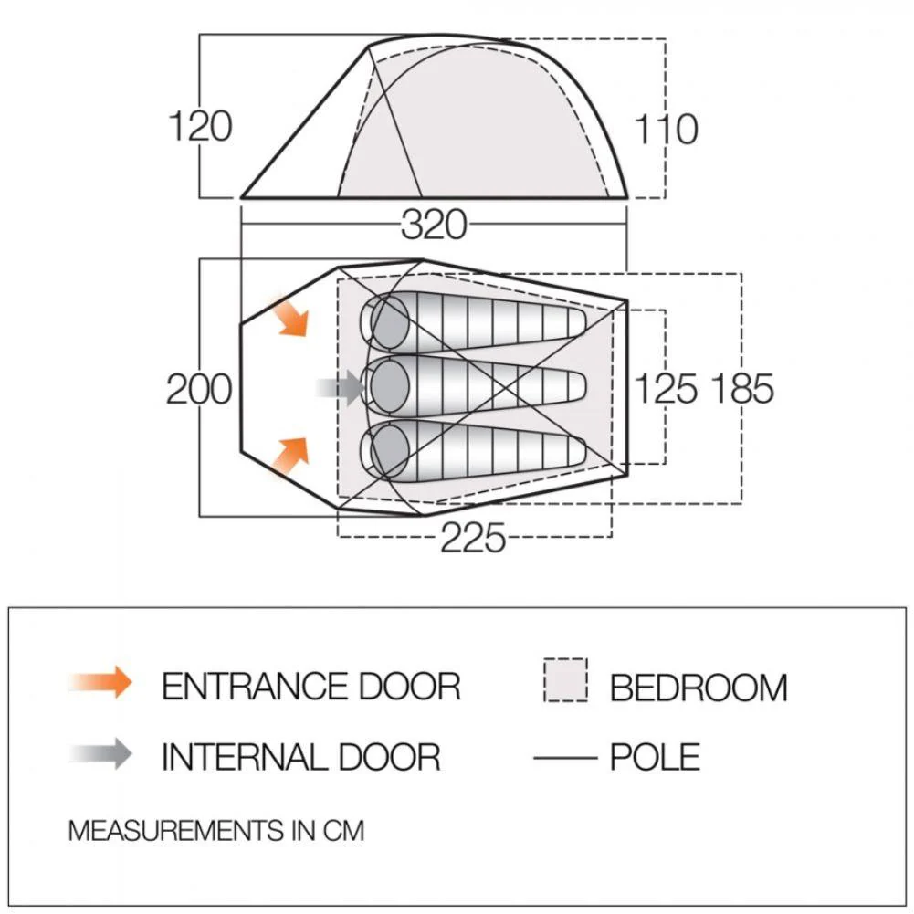 Vango Apex Geo 300 Tent - 3 Man Semi-Geodesic Trekking Tent (Pamir Green) - Image 15
