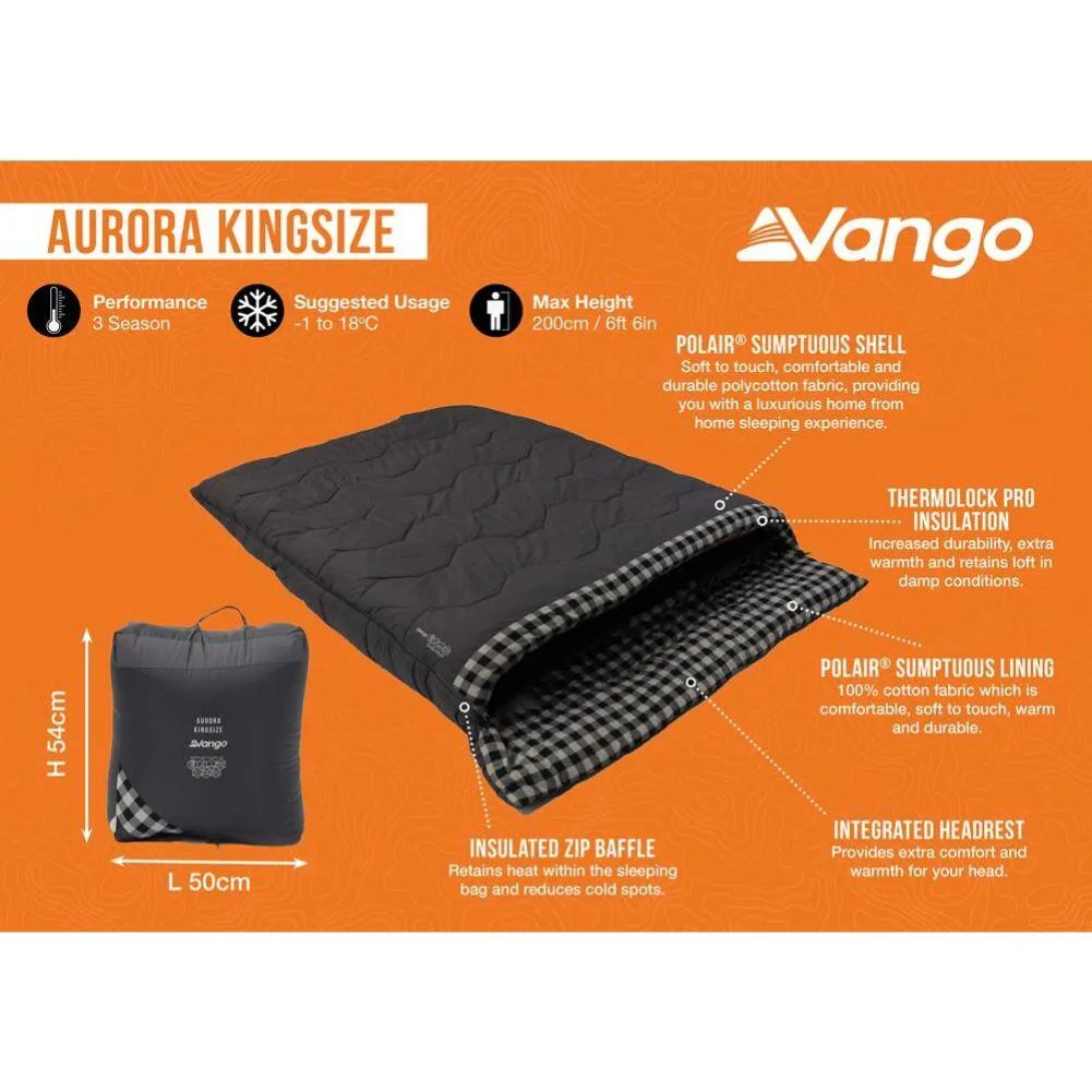 Vango Aurora Kingsize Sleeping Bag (Excalibur) - Image 6