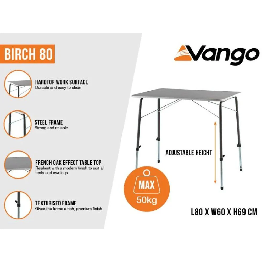 Vango Birch 80 Camping Table - Image 2