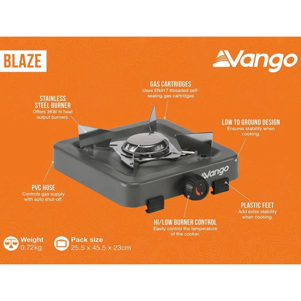Vango Blaze Single Camping Gas Cooker - Image 3