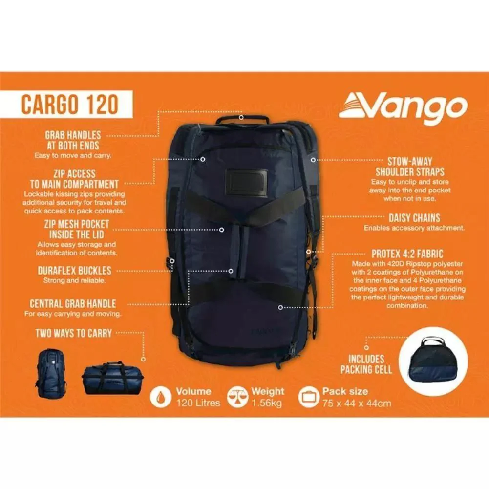Vango Cargo 120L Travel Bag (Moonlight Ocean) - Image 2