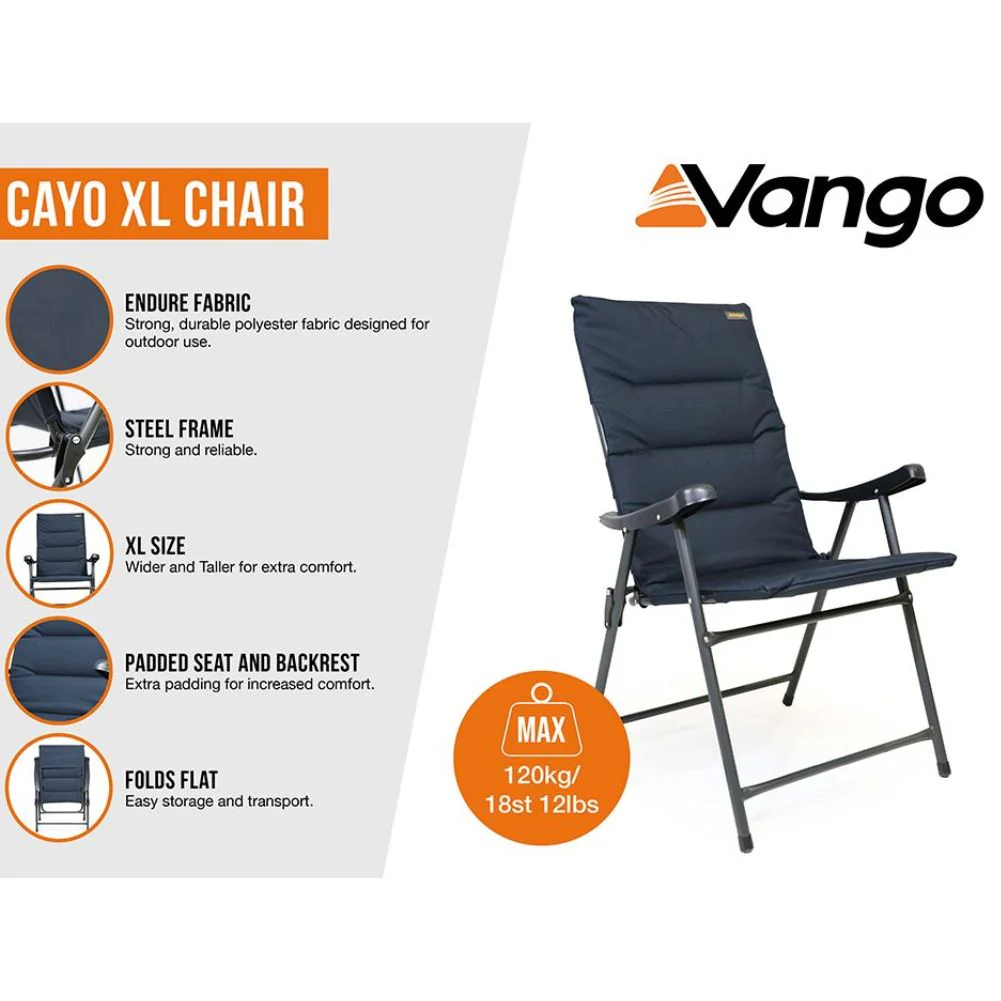 Vango Cayo XL Camping Chair (Granite Grey) - Image 4
