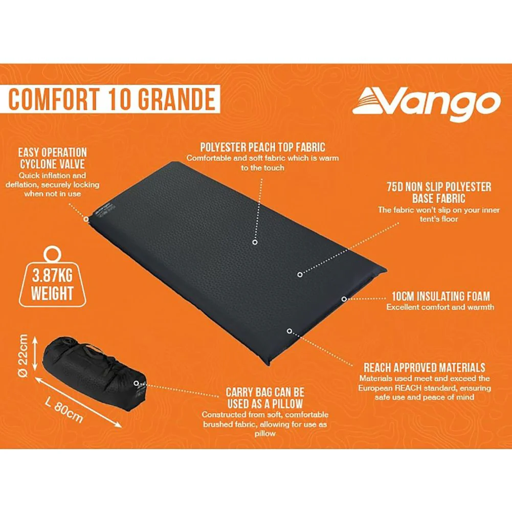 Vango Comfort 10cm Grande Self Inflating Mat - Image 4