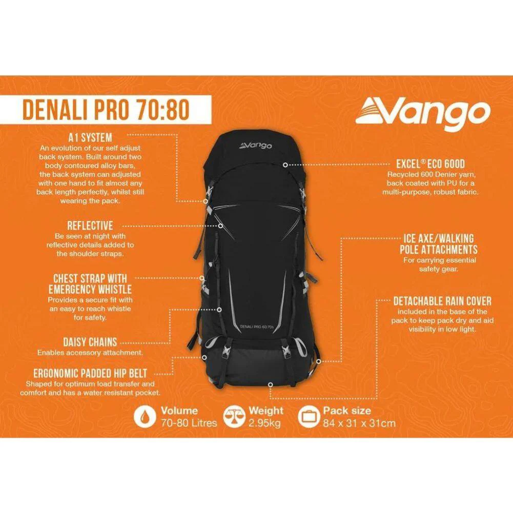 Vango Denali Pro 70-80 Trekking Rucksack - Image 4