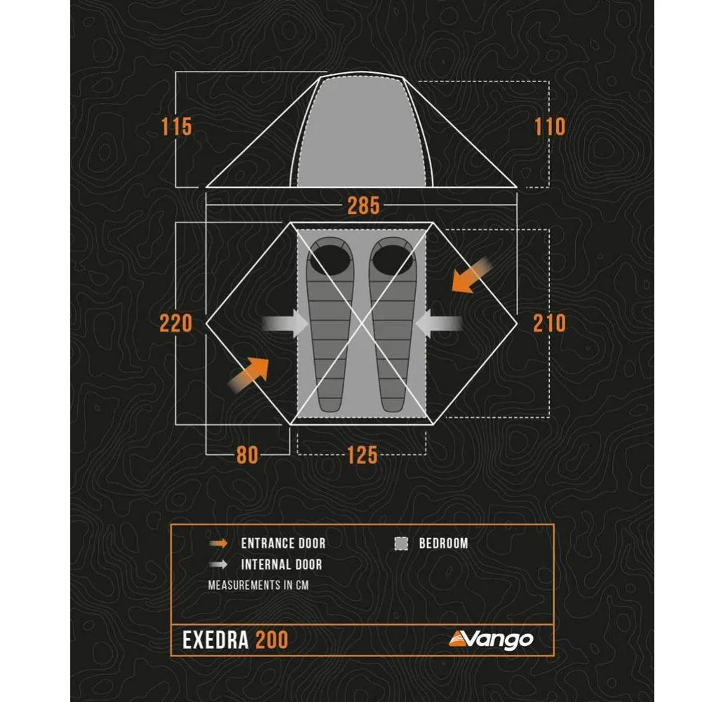 Vango Exedra 200 Lightweight Trekking 2-Person Tent (Forest Green) - Image 3