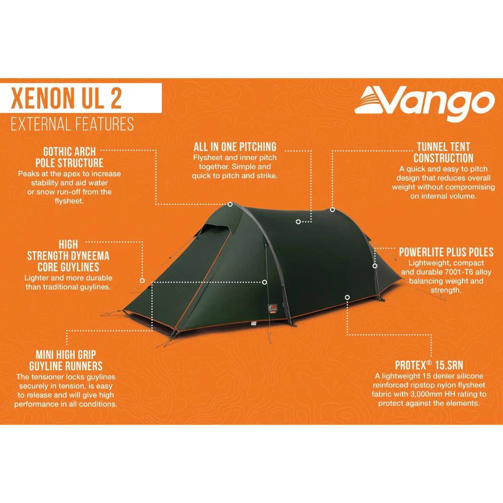 Vango F10 Xenon UL 2 Tent - 2-Person Lightweight Tent (2026) (Alpine Green) - Image 8