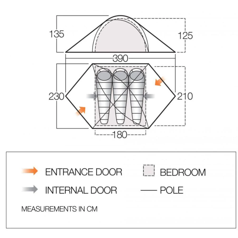 Vango HALO 300 Eco Tent - 3 Men Semi-Geodesic Tent - Image 2