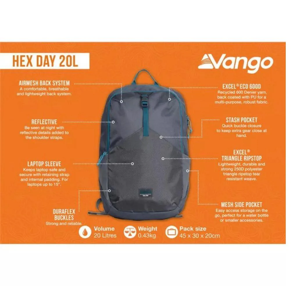 Vango Hex Day 20L Day Pack (Grey) - Image 2